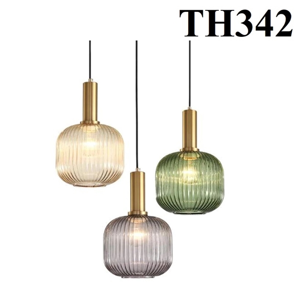 Bộ đèn thả TH342 dáng B, màu xanh, D250mm